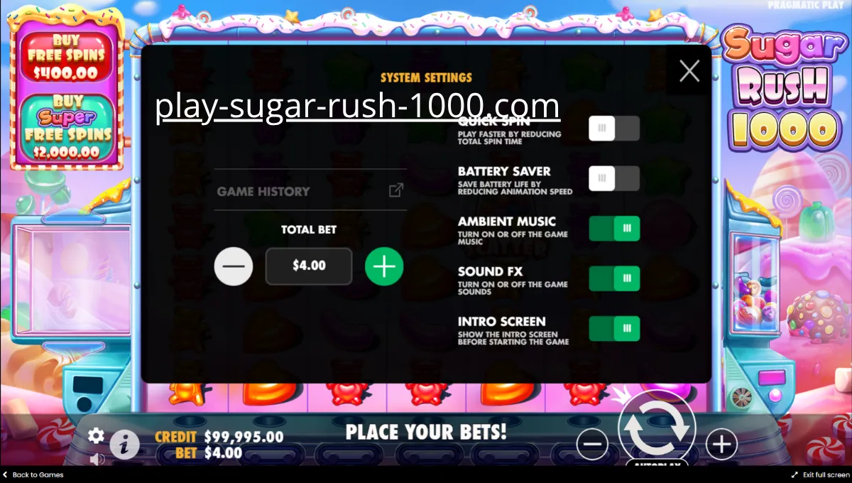 Πέντε τροχοί γεμάτοι καραμέλες στο Sugar Rush 1000.