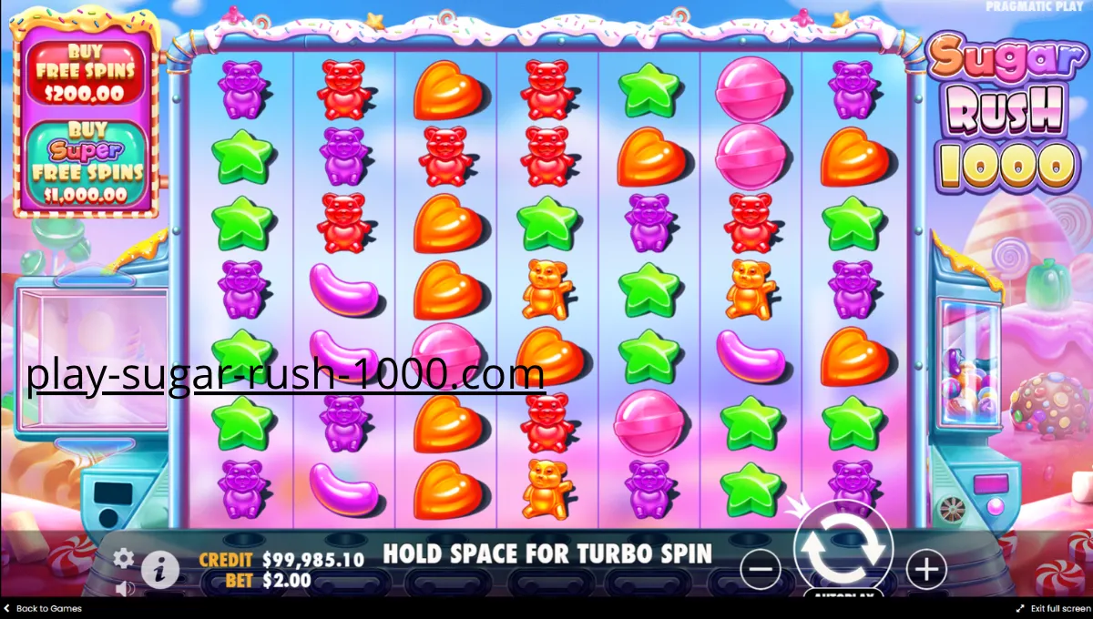 Καραμέλες και σύμβολα ζαχαρωτών στο Sugar Rush 1000.