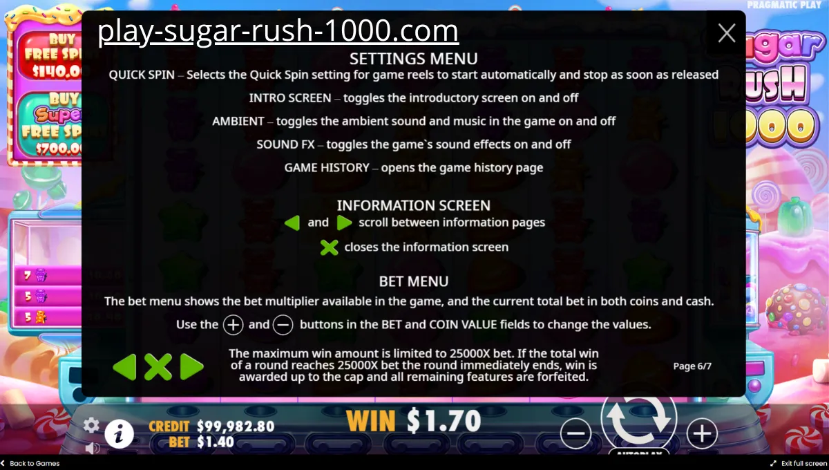 Νικητήριες γραμμές στο Sugar Rush 1000 κουλοχέρη.