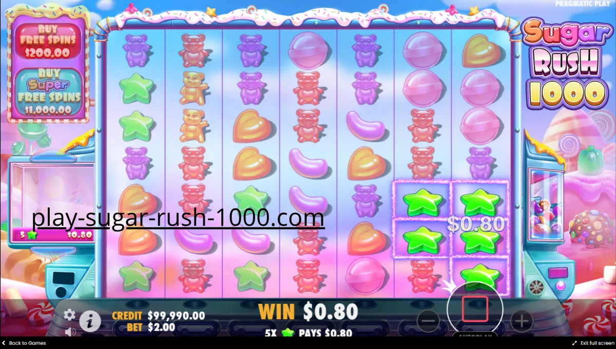 Πολύχρωμα και ζωντανά γραφικά στο Sugar Rush 1000.