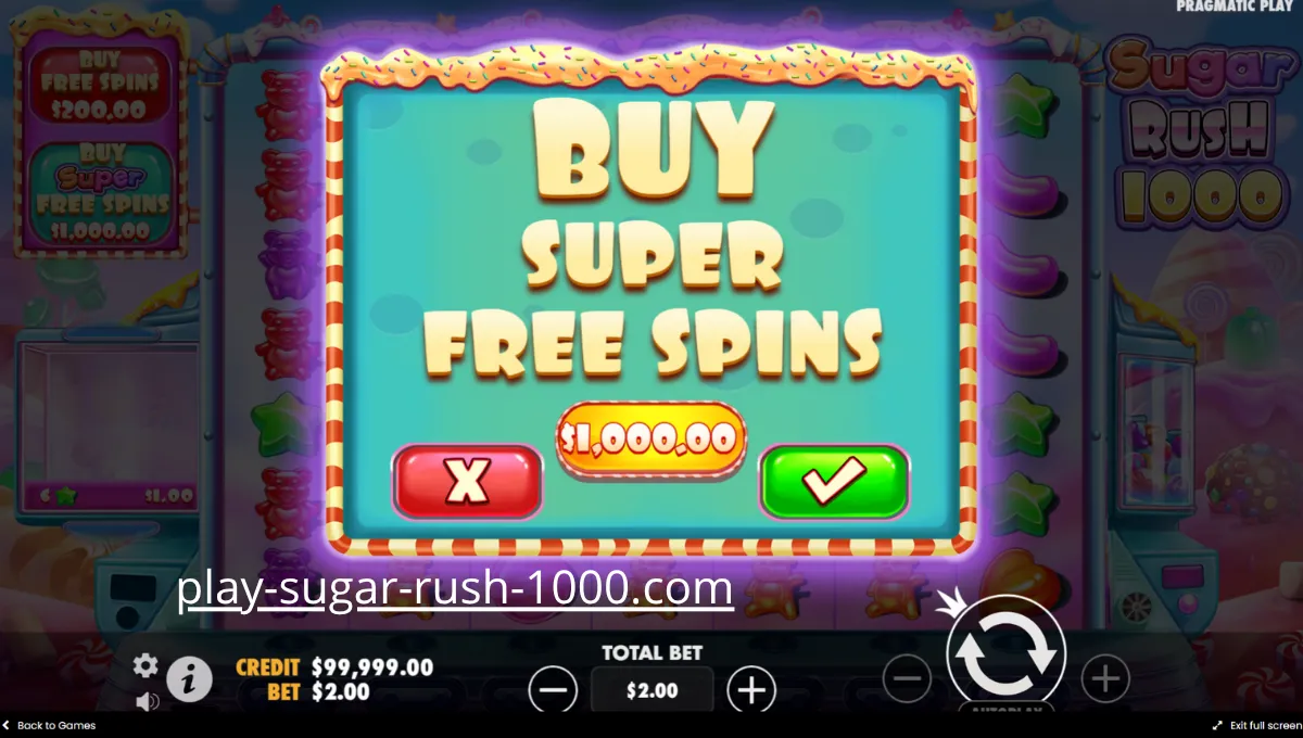 Παίξτε το Sugar Rush 1000 online με γλυκά μπόνους και κέρδη.